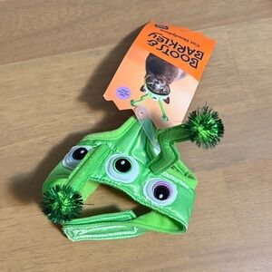 Boots & Barkley Green Alien Cat Costume with Pom Poms